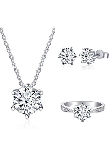 Choice 45cm 6 white JoyceJelly Moissanite Jewelry Set With 1CT D Color VVS 3EX moissanite stone pass diamon