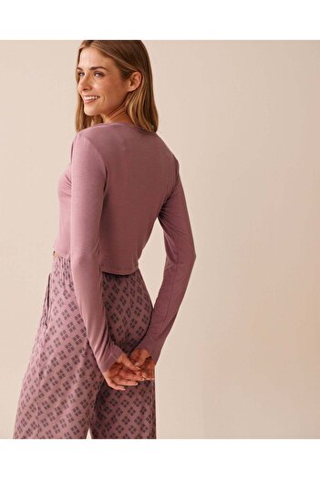 La Vie en Rose Soft Jersey Long Sleeve Crop Top