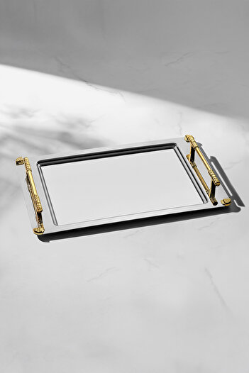 Nehir Σετ από 2 ατσάλινους δίσκους Paris Gold Satin