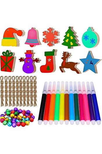 Sospiro Christmas decoration set, wood/PVC, multicolor, 165 pieces