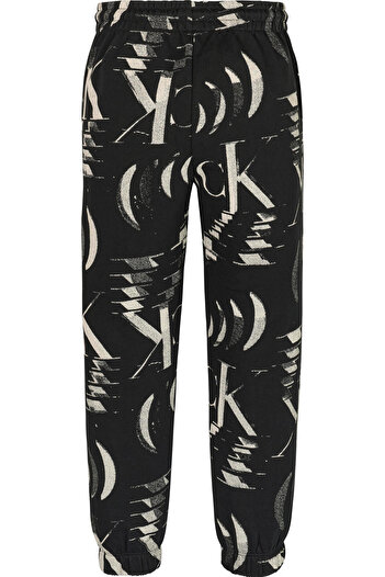 Calvin Klein GLITCHED MONOGRAM JO Erkek Siyah Jogger