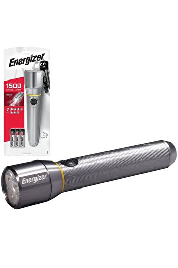 Energizer Vision HD Ultra LED Flashlight, 1500 lm, 7 lighting modes, IPX4, 6xAA batteries included, Metal