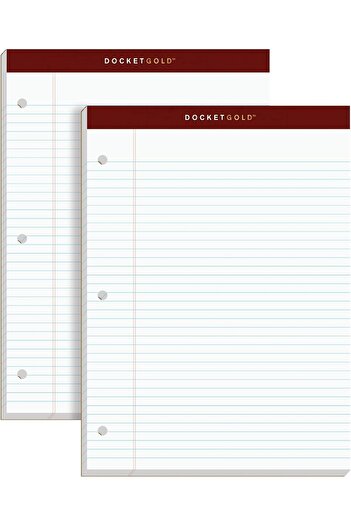 STOREMAX Mrtshoppng Diskette "Tablet, 8 – 1/2 X 11 – 3/10,2 Cm, with Holes, with 3-Hole Perforation, White, Narrow, Rule, 100