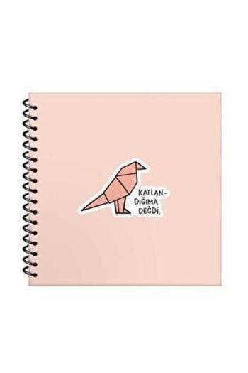 KESKİN COLOR Hisli Şeyler 16X15 50Yp Striped Spiral Bound Hardcover. Stickered Notebook