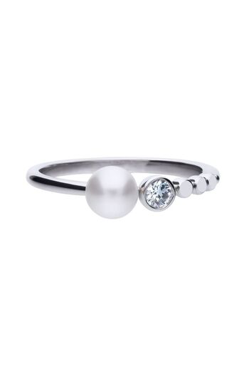Diamonfire Inel cu perlă de argint și zirconiu 611973