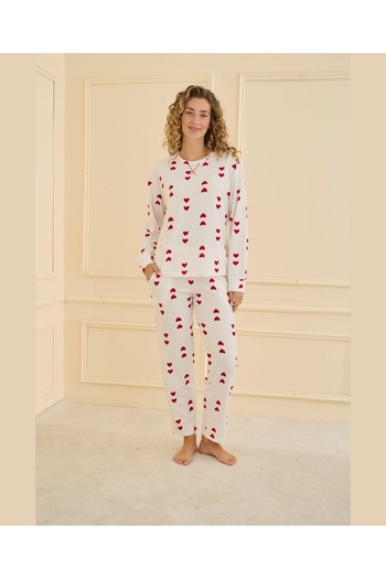 pijamaworld Waffle Sleeve Cuffed X Karyokali Pajama Set
