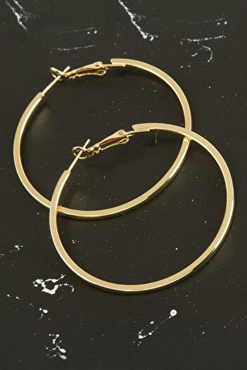 makay Msa-Shop Crushed Luxury Steel Hoop Earrings 4 Cm-Yellow