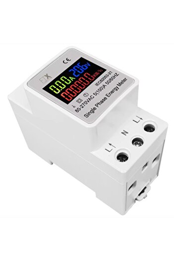 FUSIONTECHX Digital Single-Phase Meter DIN Rail AC 110V-220V 100A -