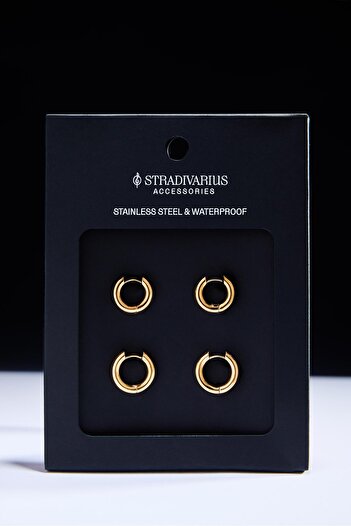 Stradivarius Set 2 waterproof halka küpe