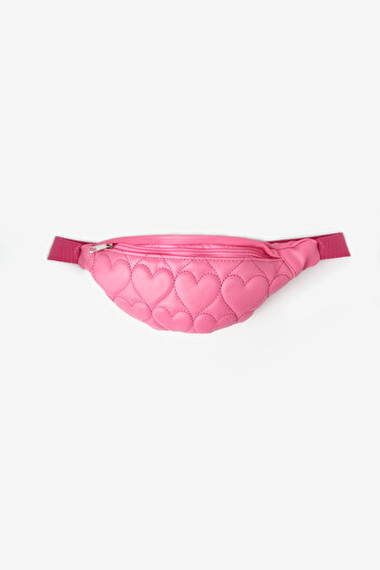 Le Mabelle Fuchsia Heart Patterned Girl's Waist Bag