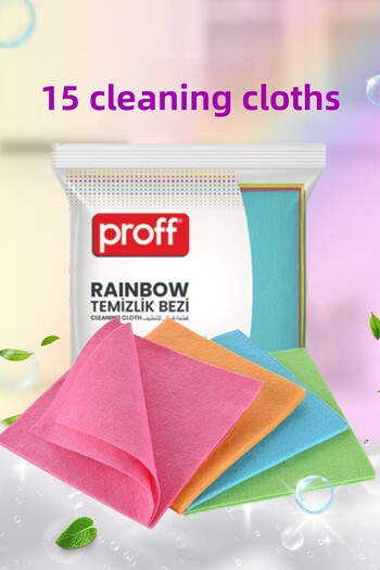 GRİMOR Life 15 Pieces Multi-Colored Cleaning Cloth Bathroom Kitchen Dust Cloth - Durable Long-Lasting Kitchen Cloth