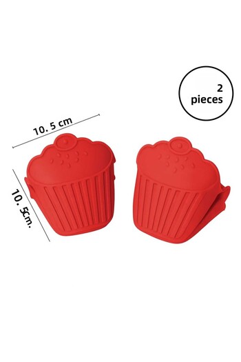 CKM silikon Silicone 2-Pack Oven Mitts Heat-Insulated for Microwave, Oven, Cookware, Tray Handle