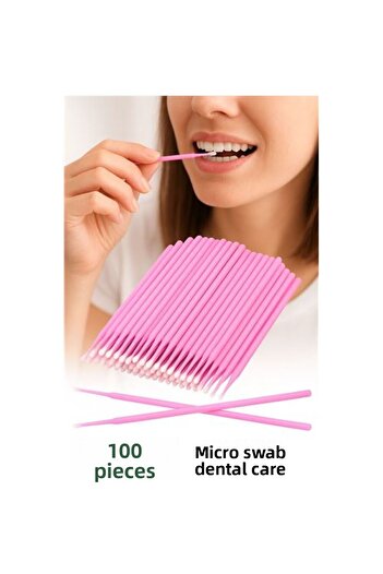 MAU CAT Micro Swab Dental Care Stick 100 Pieces