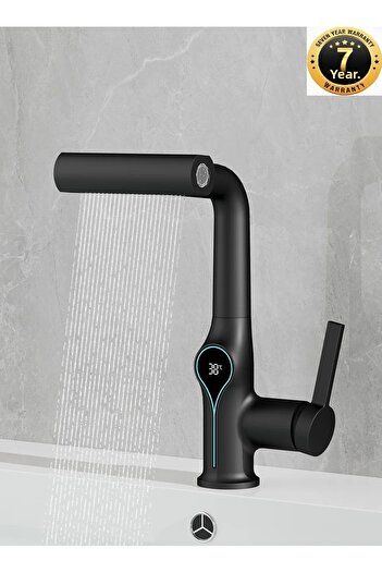 OEM Smart Digital Temperature Led Display Bathroom Sink Faucet with Elevator 4 Functions Imported 7 Years Warranty