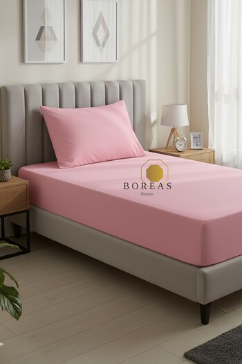 Boreas Home Cozy Ranforce Single Fitted Sheet and Pillowcase Set (100X200)