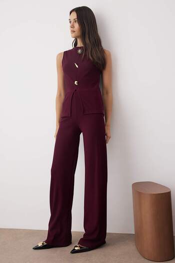 Trendyol Collection Set de top și fund tricotat din prune TWOAW26AU00083