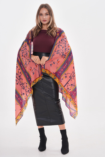 Axesoire 15215 Authentic Patterned Pink Shawl
