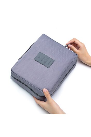 Ecoform Organizer Cosmetic Makeup Bag Αδιάβροχη Χαρακτηριστική Γκρι Χρώμα