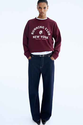 H&M Yazı Motifli Sweatshirt