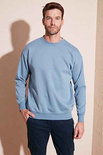 Buratti Regular Fit Bisiklet Yaka Pamuklu İçi Tüylü Yumuşak Şardonlu Sweat Erkek SWEAT 5905255
