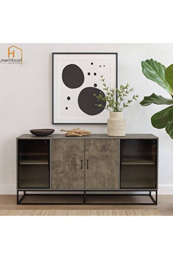 Al Saada Home Multipurpose Buffet Cabinet - 40 X 90 X 180 cm - Gray