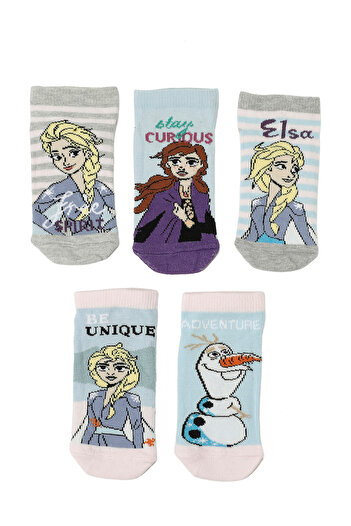 Frozen 5LI PTK-G 5PR LILA MULTI Kız Çocuk 5'li Patik Çorap
