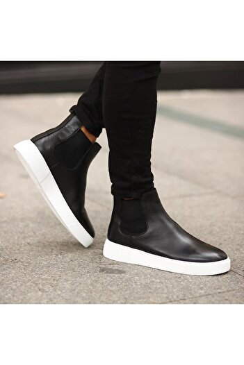 SailLakers - Siyah Deri Eva Taban Unisex Chelsea Bot 102-041-HE1065