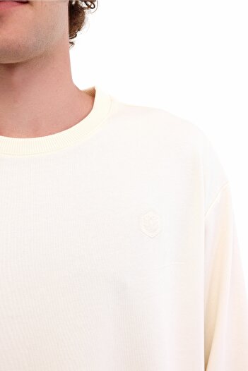 lumberjack MB SN75 C NECK SW 5PR Ekru Erkek Sweatshirt
