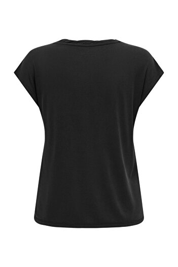 ONLY Onlhannah S/S V-Neck Top Black Women's Short Sleeve T-Shirt