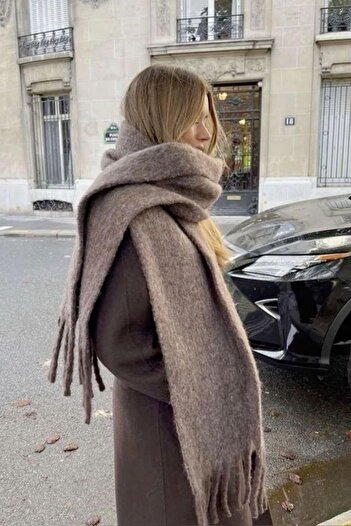 Goldmine Unisex Puffy ελαφρύ κασκόλ βιζόν
