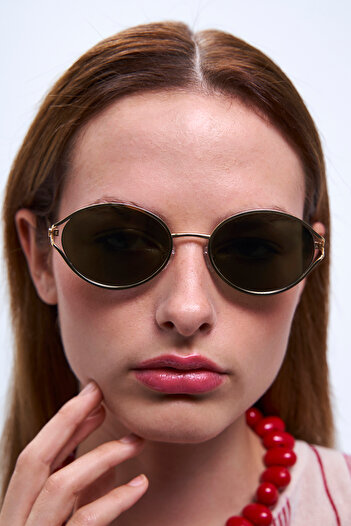 Bilge Karga Salkım Gold Green Sunglasses