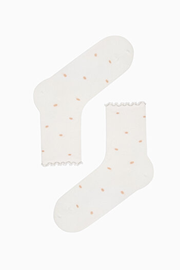 Penti Bear Frill White Light Pink 2-Piece Socks