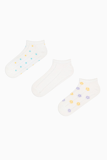 Penti Κάλτσες με φλοράλ Jacquard Frill 3 Pack Booties