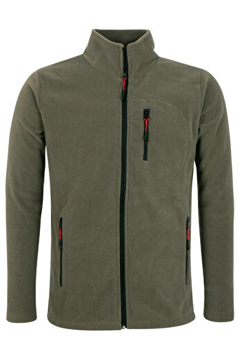 COMBİNE MİCHAİL 3 kapesní Polar 1209 na zip v khaki barvě