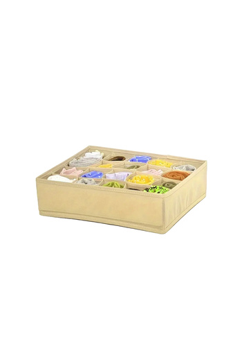 awwaline Clothing Organizer with 20 Compartments, awwaline, Beige, 32 x 32 x 10 cm