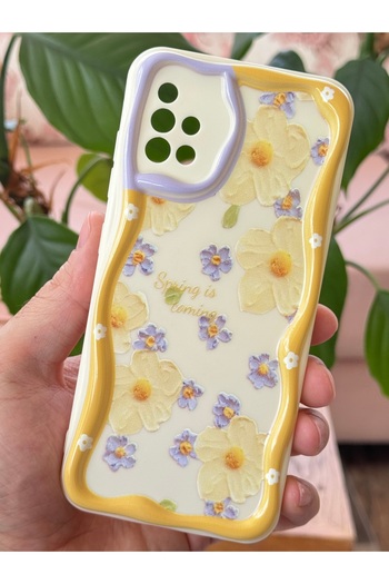 Fibaks Galaxy A51 Compatible Case Designed Patterned Camera Protection Daisy Flower Colorful Silicone Cover