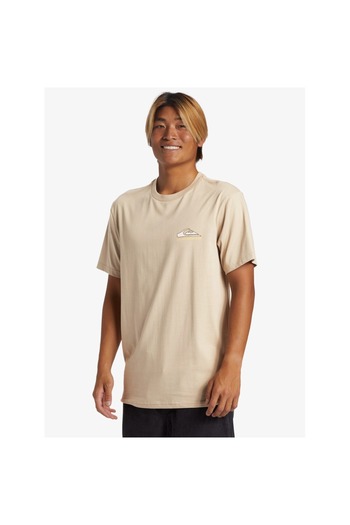 Quiksilver Ανδρικό μπλουζάκι Step Up Purple σε μπεζ στρογγυλή λαιμόκοψη