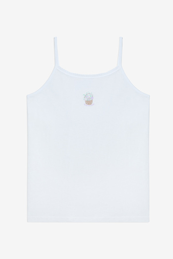Penti Girl's Spring Flower Optical White 2-Piece Tank Top