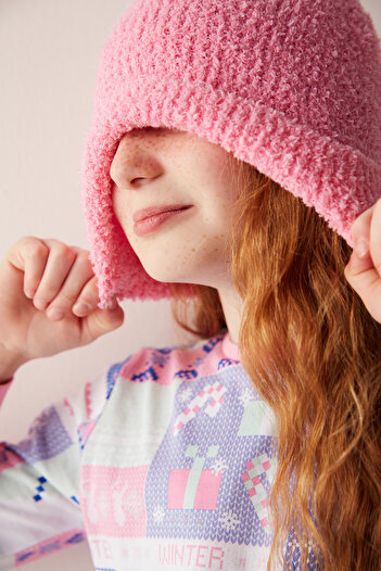 Penti Girl's Glittery Pink Beret