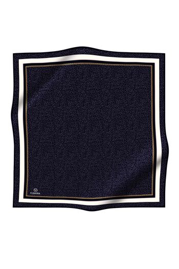 Vissona 57% Silk 43% Viscos Twill Silk Leopard Print Black Color 90X90 Scarf Planting Shape : Hand Sewing
