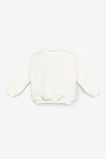 Le Mabelle Ekru Fiyonk Detaylı Kız Çocuk Sweatshirt