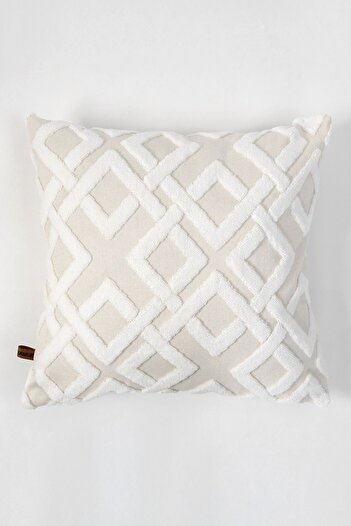 HAMUR Декоративний чохол на подушку Bohemian Ozel Design Punch Panc Pattern Декоративний чохол на подушку Mila Ecru