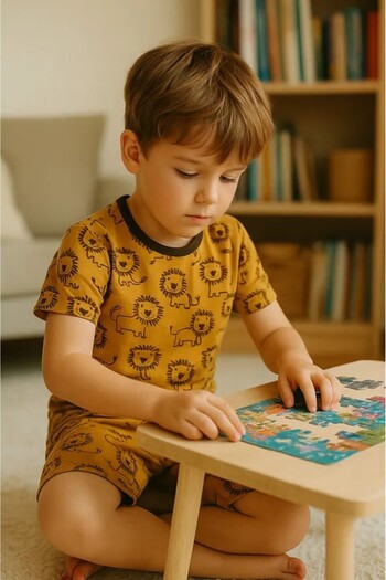cimcim baby Lemon and Lion Patterned Children's Shorts Set of Two