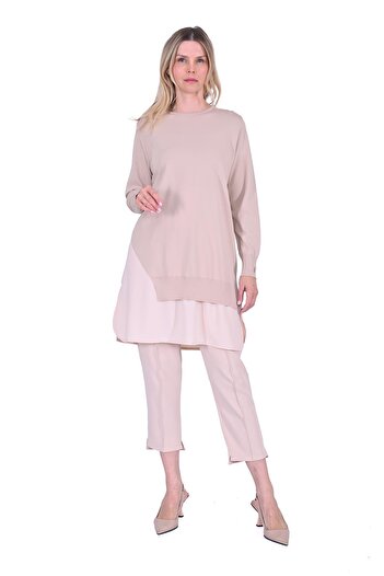 Invee Shirt Detailed Knitwear Tunic Fondoten