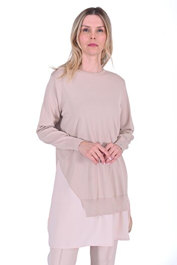 Invee Shirt Detailed Knitwear Tunic Fondoten