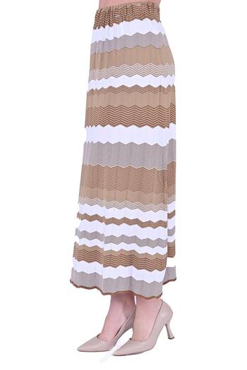 Invee Zigzag Knitwear Skirt Camel