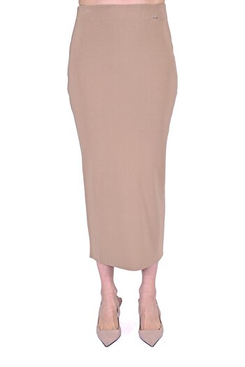 Invee Knitwear Pencil Skirt Camel