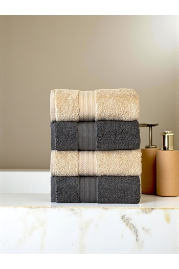 Denia Home Textile |   Evoa |   100% Cotton 4-Piece Hand / Face Towel Set