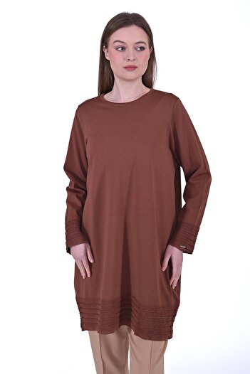 Invee Layered Knitwear Tunic Cinnamon