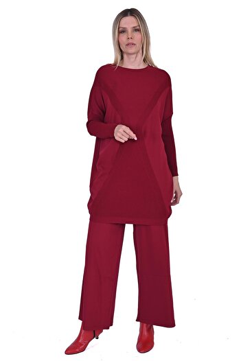 Invee Hourglass Knitwear Tunic Bordo